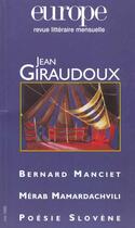 Couverture du livre « Europe Jean Giraudoux N841 » de  aux éditions Revue Europe