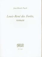 Couverture du livre « Louis-René des forêts » de Jean-Benoit Puech aux éditions Verdier