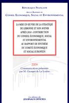 Couverture du livre « La mise en oeuvre de la stratégie de Lisbonne et son avenir après 2010 » de  aux éditions Documentation Francaise