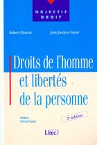 Couverture du livre « Droits de l'homme et libertes de la personne » de Robert Charvin aux éditions Lexisnexis