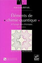 Couverture du livre « Elements de chimie quantique » de  aux éditions Edp Sciences
