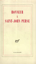 Couverture du livre « Honneur a saint-john perse » de Collectif Gallimard aux éditions Gallimard (patrimoine Numerise)