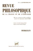 Couverture du livre « Revue Philosophique N.135/1 ; Berkeley » de  aux éditions Puf