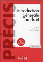 Couverture du livre « Introduction générale au droit » de Francois Terre et Nicolas Molfessis aux éditions Dalloz