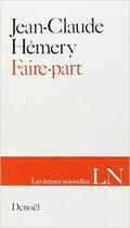 Couverture du livre « Faire-part » de Jean-Claude Hemery aux éditions Denoel