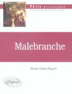 Couverture du livre « Malebranche » de Leduc-Fayette Denise aux éditions Ellipses