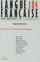 Couverture du livre « Langue française N.184 ; études sur l'évaluation axiologique » de  aux éditions Armand Colin