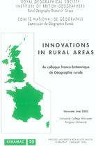 Couverture du livre « Innovations in rural areas » de Colloque Franco-Brit aux éditions Pu De Clermont Ferrand