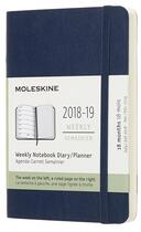 Couverture du livre « Agenda 18 mois semainier 2018 ;19 poche bleu saphir souple » de  aux éditions Moleskine