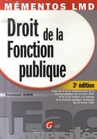 Couverture du livre « Droit de la fonction publique » de Emmanuel Aubin aux éditions Gualino