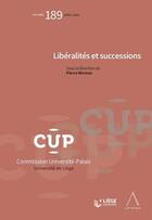 Couverture du livre « Libéralités et successions » de Pierre Moreau et Collectif aux éditions Anthemis