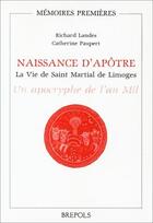 Couverture du livre « Naissance d'apotre » de Landes R aux éditions Brepols