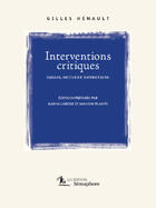 Couverture du livre « Interventions critiques » de Henault Gilles aux éditions Semaphore Canada
