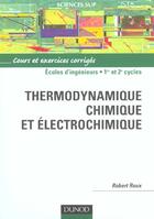 Couverture du livre « Thermodynamique chimique et electrochimique » de Roux aux éditions Dunod