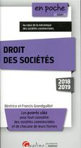 Couverture du livre « Droit des sociétés (édition 2018/2019) » de Beatrice Grandguillot et Francis Grandguillot aux éditions Gualino