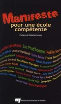 Couverture du livre « Manifeste pour une école compétente » de  aux éditions Pu De Quebec