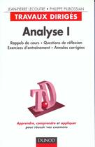 Couverture du livre « Analyse T.1 ; Travaux Diriges » de Jean-Pierre Lecoutre et Pilibossian aux éditions Dunod