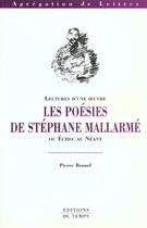 Couverture du livre « Les Poesies De Mallarme Ou Echec Au Neant » de Pierre Brunel aux éditions Editions Du Temps