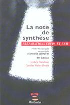 Couverture du livre « Note de synthese (la) » de Michele Harichaux aux éditions Lgdj