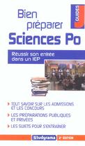 Couverture du livre « Bien preparer sciences po (2e édition) » de  aux éditions Studyrama