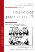 Couverture du livre « Pour un droit gouvernemental ? Tome 158 » de Vincent Boyer et Raphael Reneau aux éditions Ifjd