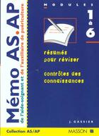 Couverture du livre « Memo as/ap de l'aide-soignant et de l'auxiliaire de puericulture » de Gassier aux éditions Elsevier-masson