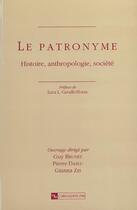 Couverture du livre « Patronyme histoire anthropologie » de  aux éditions Cnrs