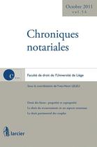 Couverture du livre « Chroniques Notariales Volume 54 » de Leleu aux éditions Larcier