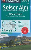 Couverture du livre « Seiser Alm, naturpark Schlern-Rosengarten » de  aux éditions Kompass