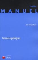 Couverture du livre « Finances publiques » de Picard Jean-Fra aux éditions Lexisnexis