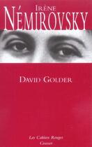 Couverture du livre « David Golder » de Irene Nemirovsky aux éditions Grasset