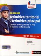 Couverture du livre « Concours technicien territorial et technicien principal ; catégorie B (édition 2014) » de  aux éditions Nathan