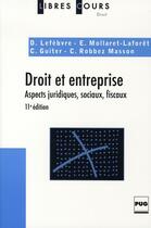 Couverture du livre « Droit et entreprise (11e édition) » de Mollaret Alii aux éditions Pu De Grenoble
