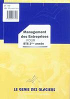 Couverture du livre « Management des entreprises pour BTS 2ème année » de Jacques Bapteste aux éditions Genie Des Glaciers