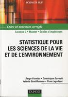 Couverture du livre « Statistique pour les sciences de la vie et de l'environnement » de  aux éditions Dunod