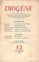 Couverture du livre « Diogene 12 » de Collectifs Gallimard aux éditions Gallimard
