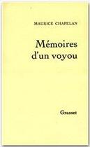 Couverture du livre « Mémoires d'un voyou » de Maurice Chapelan aux éditions Grasset