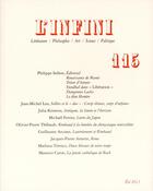 Couverture du livre « Revue l'infini N.115 » de  aux éditions Gallimard