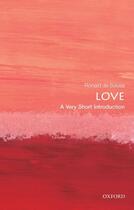 Couverture du livre « Love: A Very Short Introduction » de Ronald De Sousa aux éditions Oup Oxford