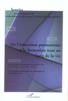 Couverture du livre « De l'éducation permanente à la formation tout au long de la vie » de  aux éditions L'harmattan