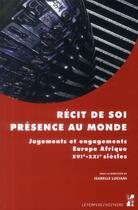 Couverture du livre « Recit de soi presence au monde » de Luciani I aux éditions Pu De Provence