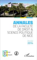 Couverture du livre « Annales de la faculté de droit et science politique de Nice ; année 2014 » de  aux éditions L'harmattan