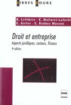 Couverture du livre « Droit Et Entreprise ; Aspects Juridiques, Sociaux, Fiscaux » de  aux éditions Pu De Grenoble