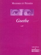 Couverture du livre « Maximes et pensées » de Johann Wolfgang Von Goethe aux éditions Rocher