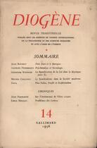 Couverture du livre « Diogene 14 » de Collectifs Gallimard aux éditions Gallimard