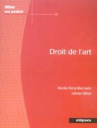 Couverture du livre « Droit de l'art » de Ferry-Maccario aux éditions Ellipses