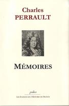 Couverture du livre « Charles Perrault ; mémoires » de Charles Perrault aux éditions Paleo