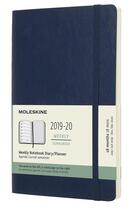 Couverture du livre « Agenda 18 mois semainier ; grand format bleu saphir souple (édition 2019/2020) » de  aux éditions Moleskine