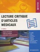 Couverture du livre « Lecture critique d'articles médicaux (2e édition) » de D Jolly aux éditions Elsevier-masson