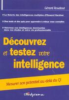 Couverture du livre « Decouvrez et testez vos formes d'intelligence » de Gerard Roudeau aux éditions Studyrama